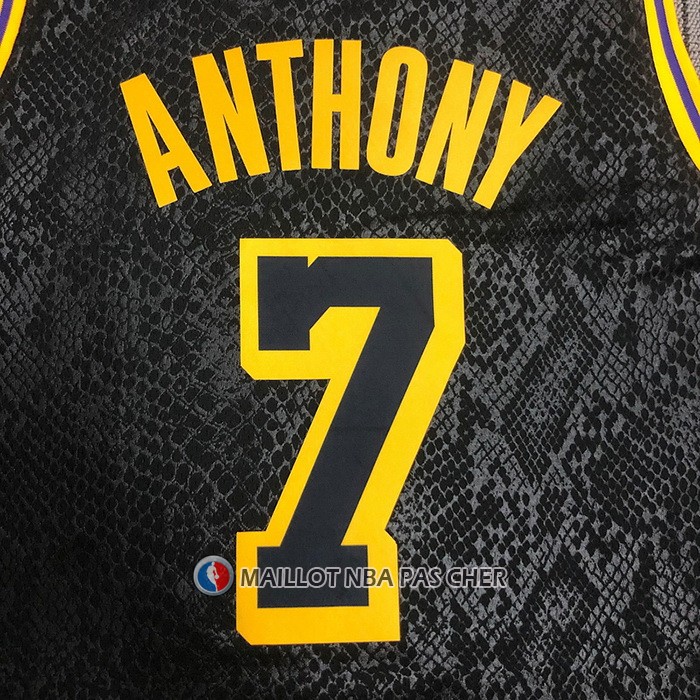 Maillot Los Angeles Lakers Carmelo Anthony NO 7 Black Mamba Noir